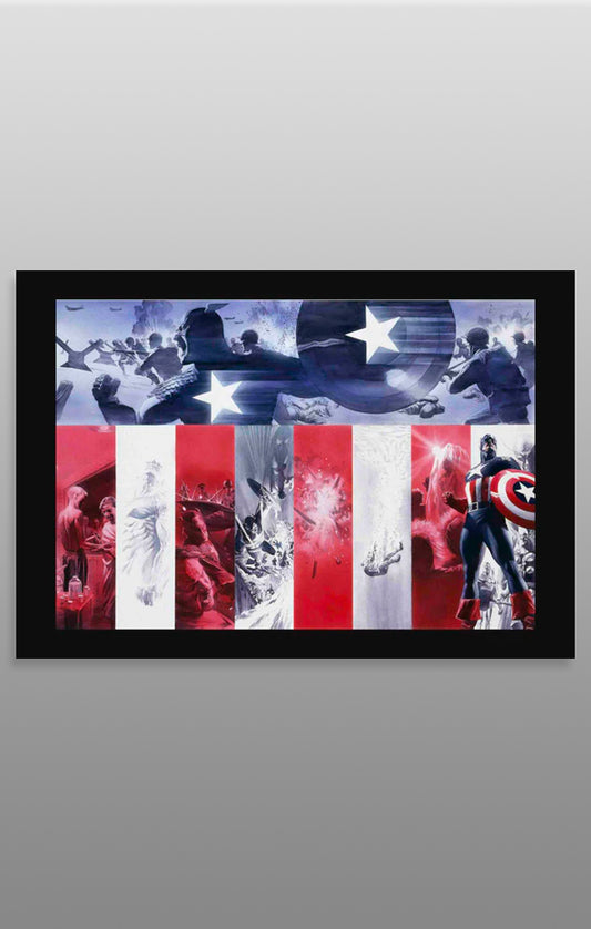 Litogragia Origins: Captain America (Sem Moldura) - Iron Fine Art