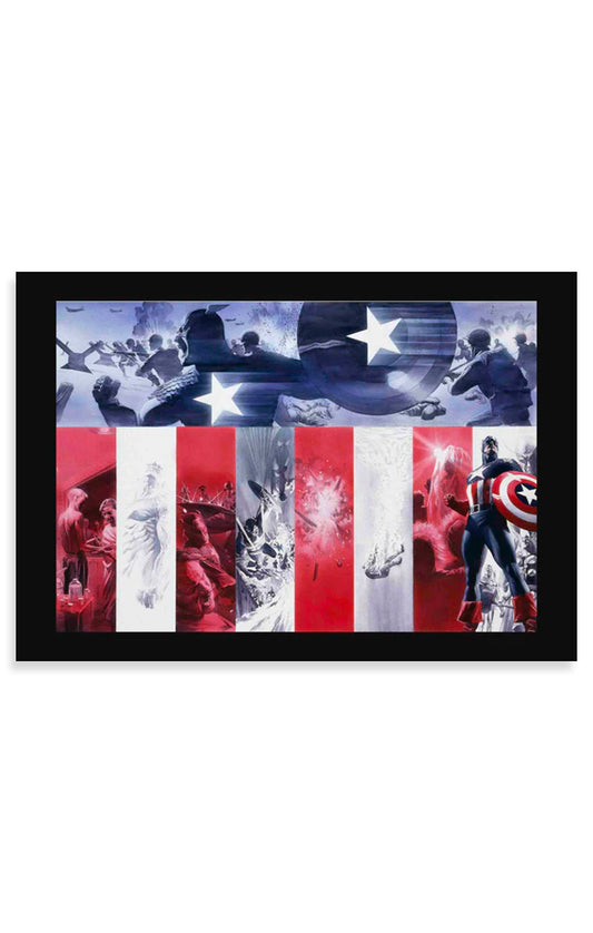 Litogragia Origins: Captain America (Sem Moldura) - Iron Fine Art