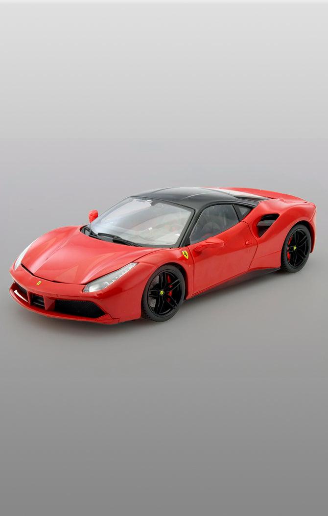 Veiculo Ferrari 488 GTB (Preta e Vermelha) 1/18 - Burago – Iron