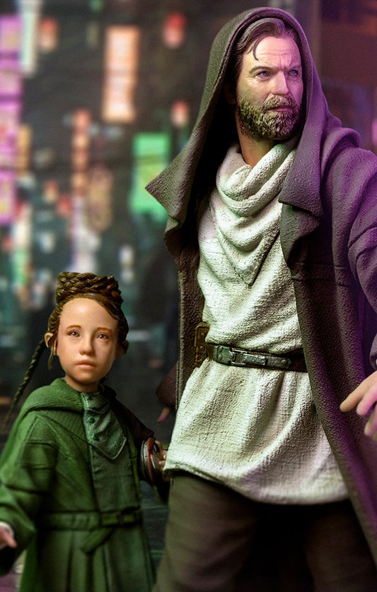 Estátua Obi-Wan e a Jovem Leia  Deluxe - Star Wars - Art Scale 1/10 - Iron Studios