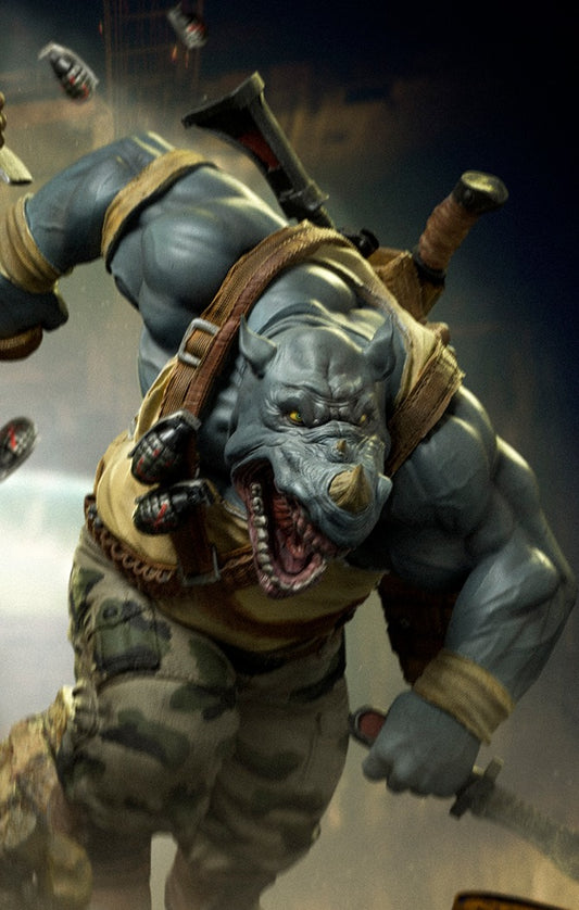 Estátua Rocksteady - TMNT - BDS - Art Scale 1/10 - Iron Studios