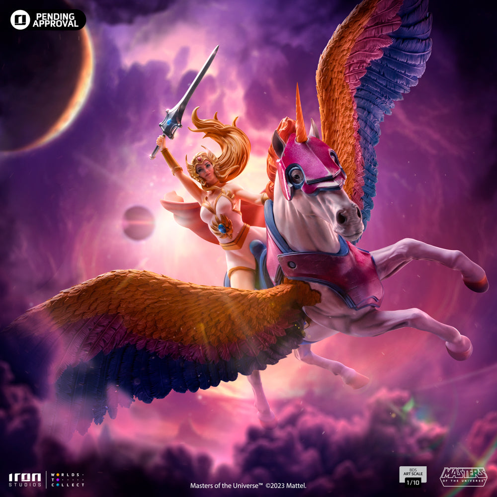 Estátua She-ra e Ventania Deluxe - He-man e os Mestres do Universo - Art Scale 1/10 - Iron Studios