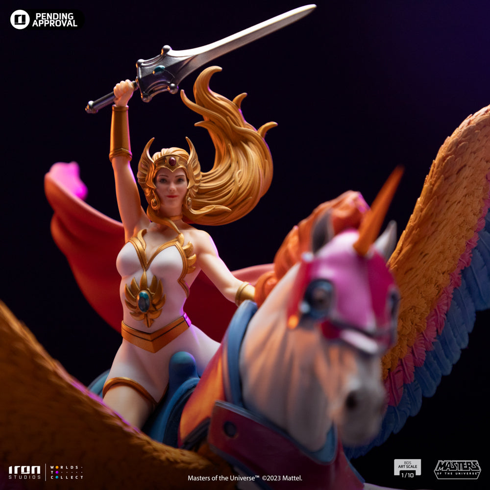 Estátua She-ra e Ventania Deluxe - He-man e os Mestres do Universo - Art Scale 1/10 - Iron Studios