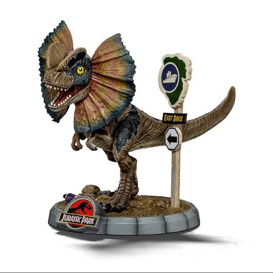 Estátua Dilofossauro - Jurassic Park - MiniCo - Iron Studios