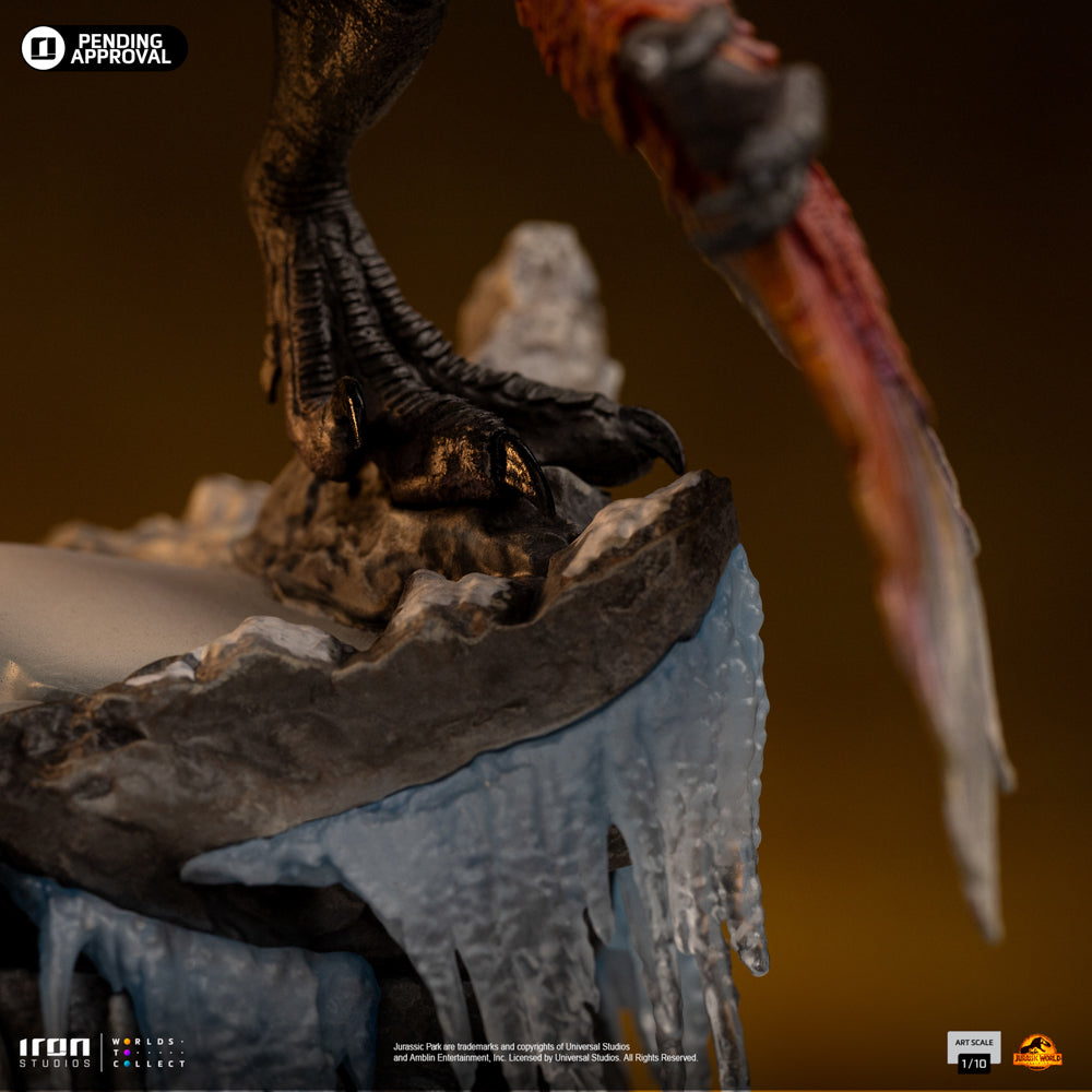Estátua Pyroraptor - Jurassic World Dominion - Art Scale 1/10 - Iron Studios
