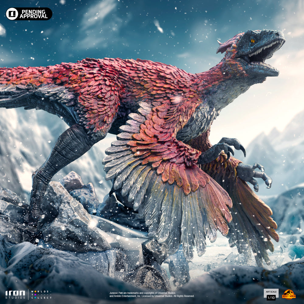 Estátua Pyroraptor - Jurassic World Dominion - Art Scale 1/10 - Iron Studios