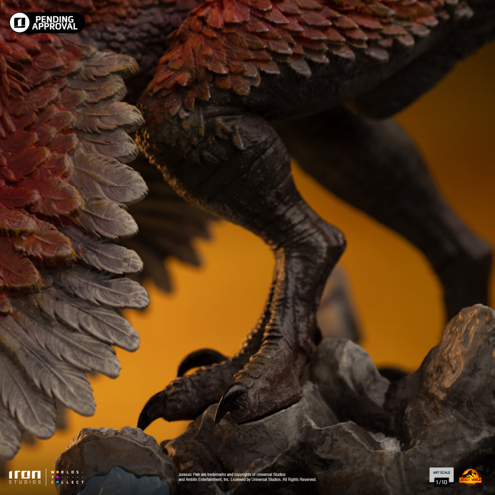 Estátua Pyroraptor - Jurassic World Dominion - Art Scale 1/10 - Iron Studios