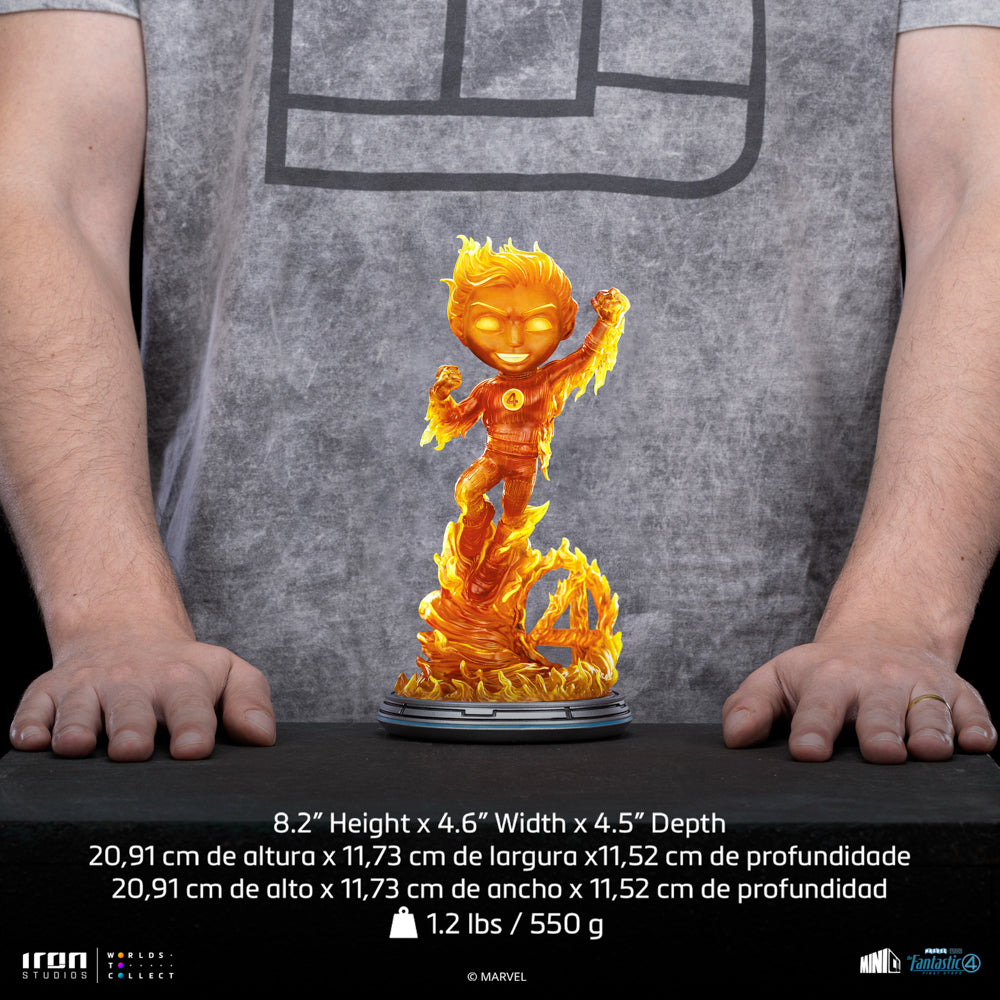 Estátua Tocha Humana - Quarteto Fantástico - MiniCo - Iron Studios