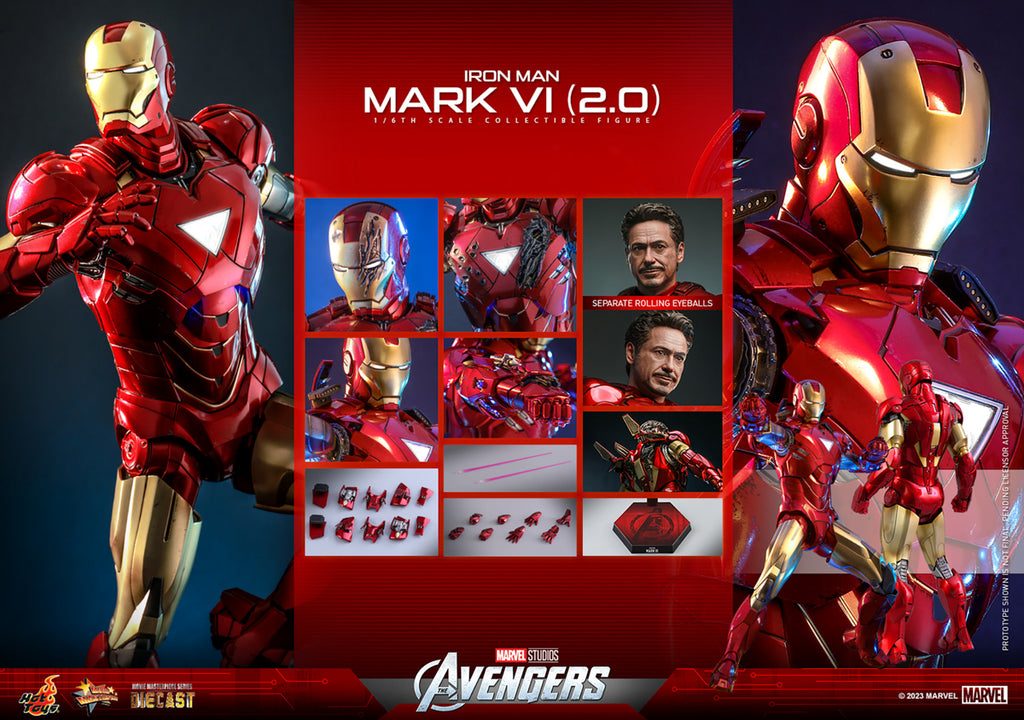 Figura Iron Man Mark VI 2.0 - Marvel - Sixth Scale - Hot Toys