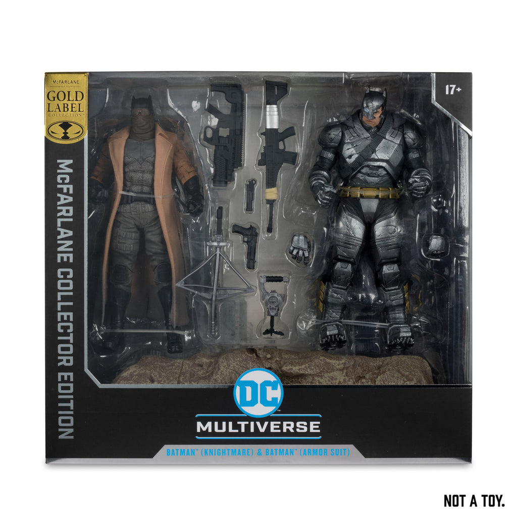Figura Knightmare Batman and Armored Batman - DC - Pack Gold Label Collector Edition Ex - McFarlane