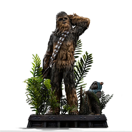 Card Colecionável - Estátua Chewbacca and Tokkat -  Star Wars - Art Scale 1/10 - Iron Studios