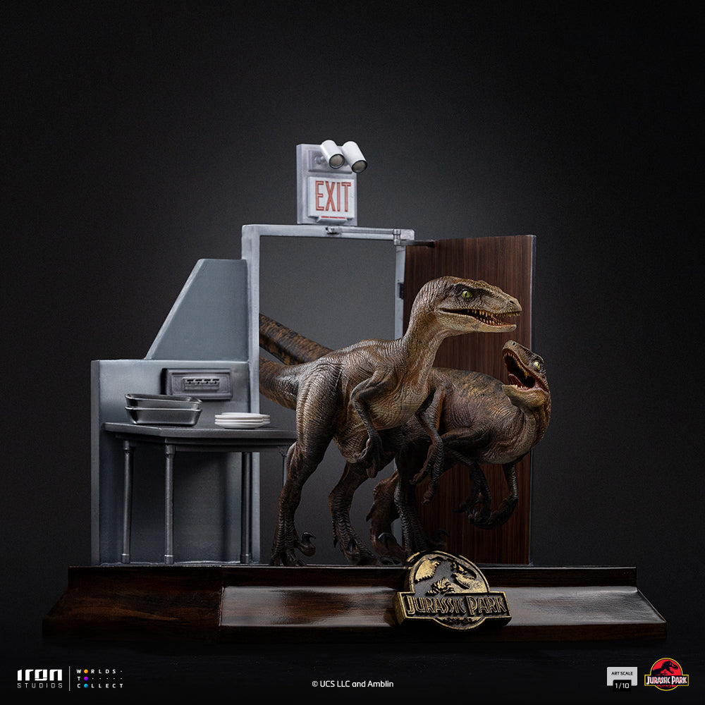 Voucher Pré-venda - Estátua Raptors at the Kitchen’s Door – Jurassic Park – Art Scale 1/10 – Iron Studios