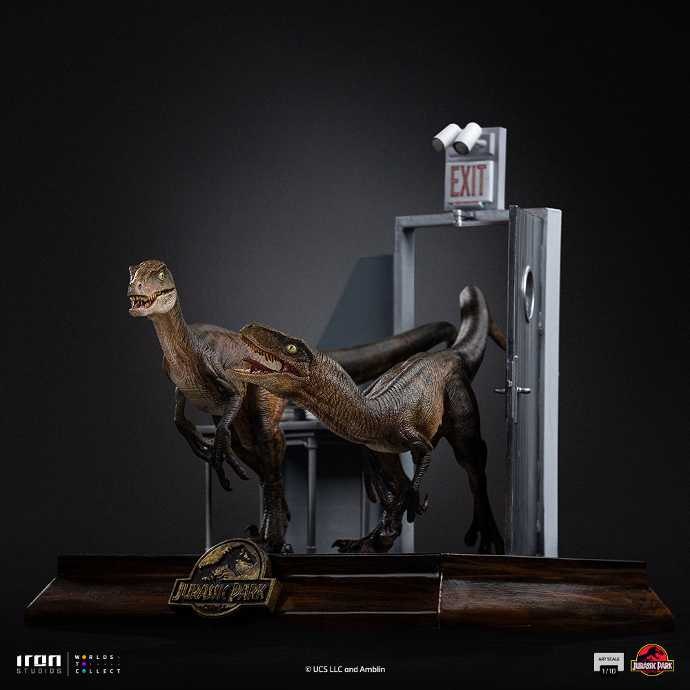 Voucher Pré-venda - Estátua Raptors at the Kitchen’s Door – Jurassic Park – Art Scale 1/10 – Iron Studios