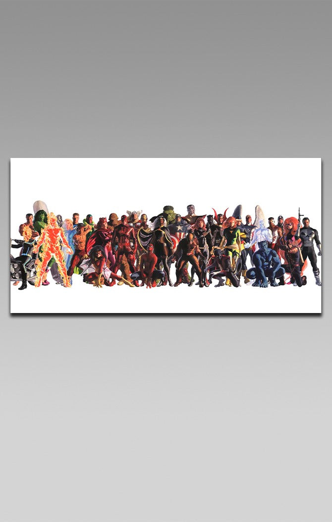 Marvel Heroes Autografado Sem Frame - Alex Ross - Paper - Fine Art