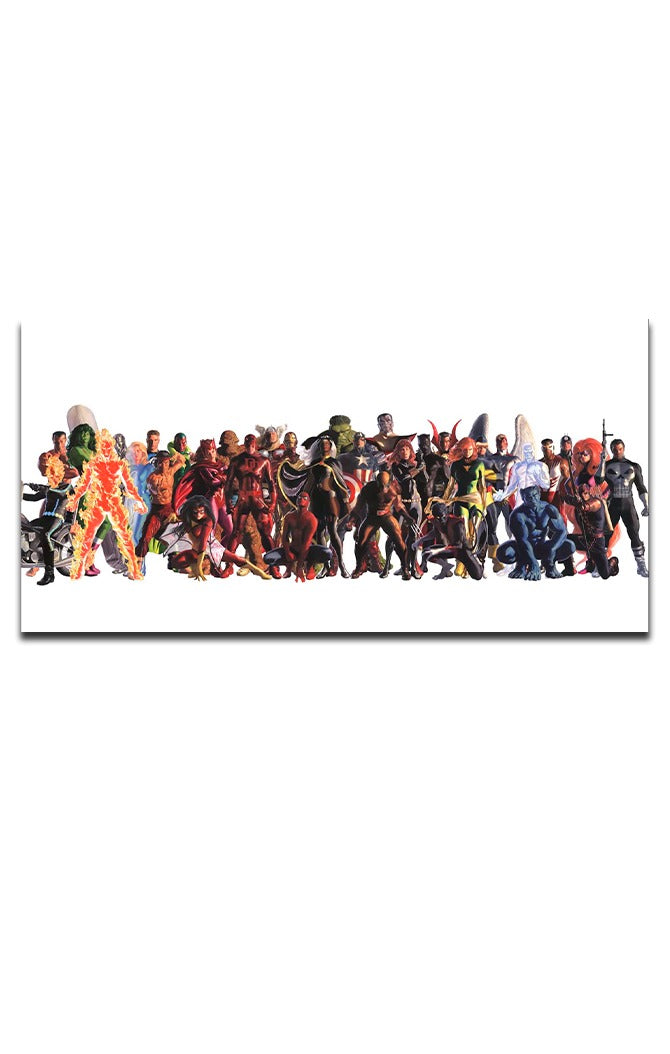 Marvel Heroes Autografado Sem Frame - Alex Ross - Paper - Fine Art