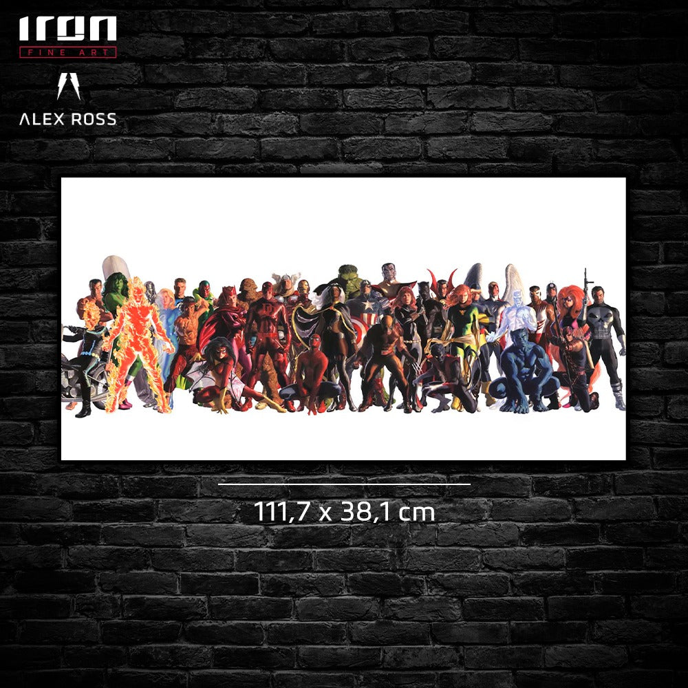 Marvel Heroes Autografado Sem Frame - Alex Ross - Paper - Fine Art