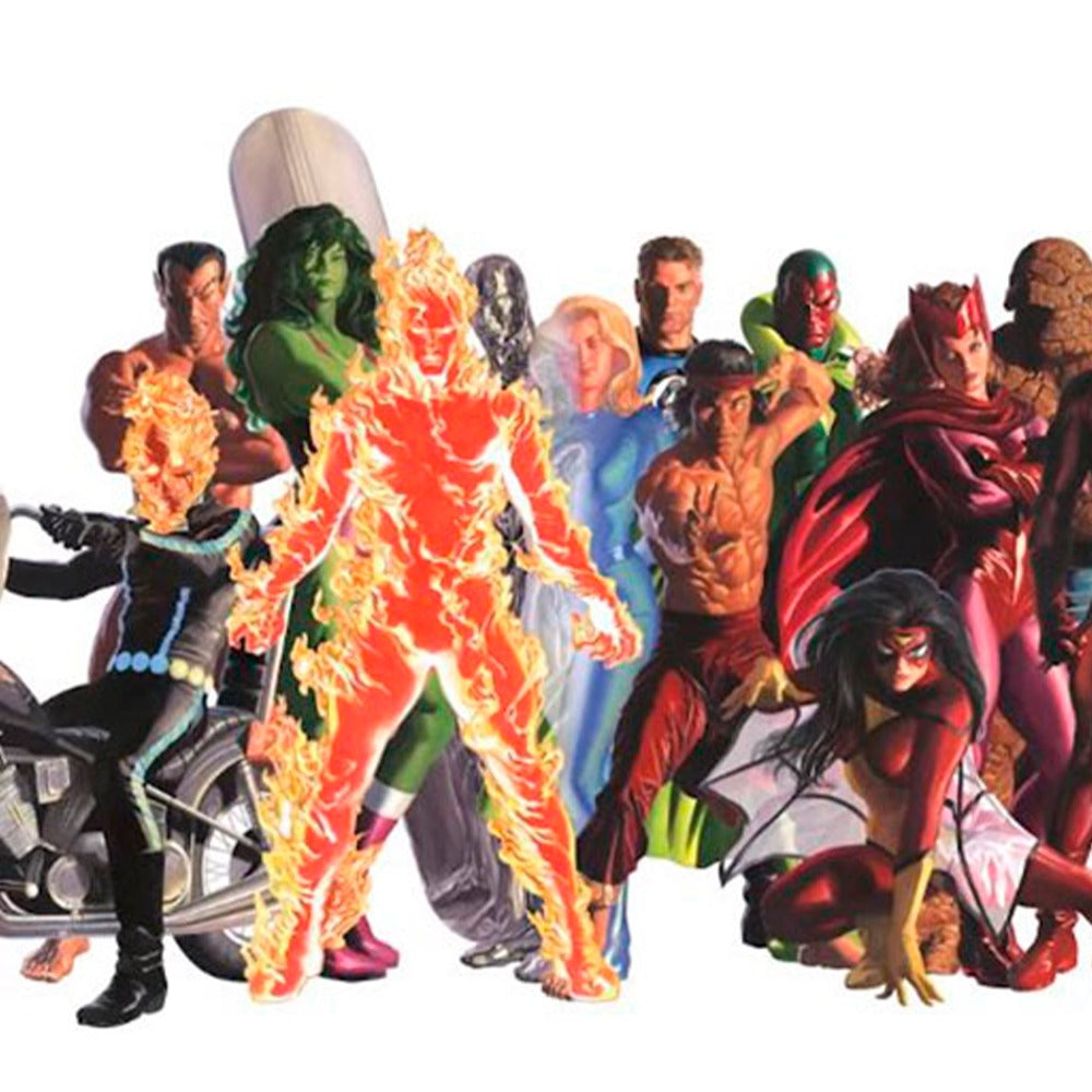 Marvel Heroes Autografado Sem Frame - Alex Ross - Paper - Fine Art