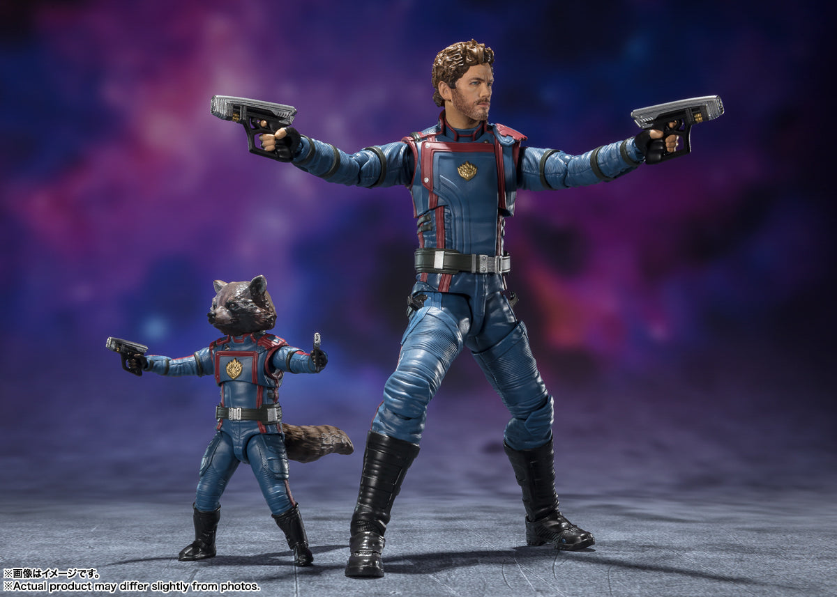 Figura Senhor das Estrelas e Rocket Raccoon - Guardiões da Galaxia