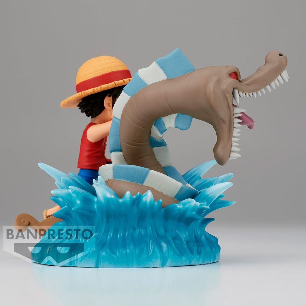 Estátua Monkey D. Luffy Vs Local Sea Monster - One Piece - WCF Log Stories - Banpresto - Bandai