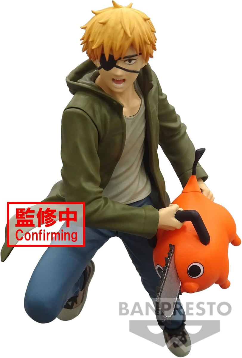Estátua Denji and Pochita - Chainsaw Man - Vibration Stars - Banpresto - Bandai