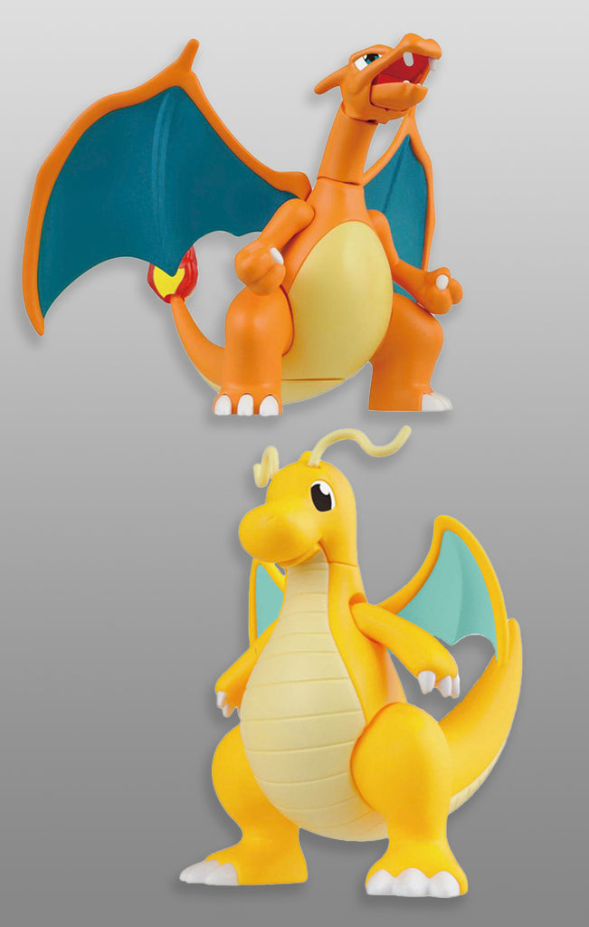 Charizard and Dragonite - Pokemon - Plastic Model Kit - Bandai
