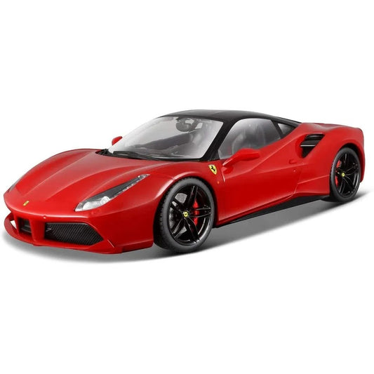 Veiculo Ferrari 488 GTB (Preta e Vermelha) 1/18 - Burago
