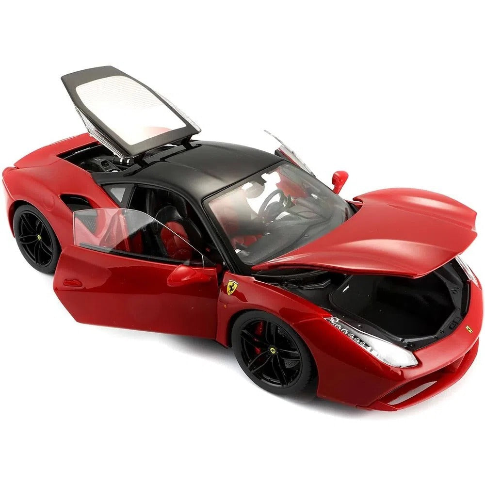 Veiculo Ferrari 488 GTB (Preta e Vermelha) 1/18 - Burago – Iron