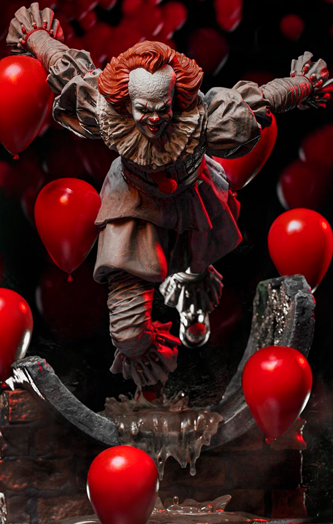 Estátua Pennywise Deluxe - It Chapter Two - Art Scale 1/10 - Iron