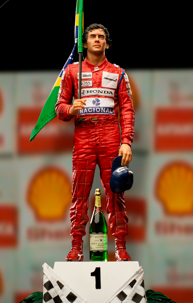 Estátua Ayrton Senna - Gp Brazil 1991 - Art Scale 1/10 - Iron Studios