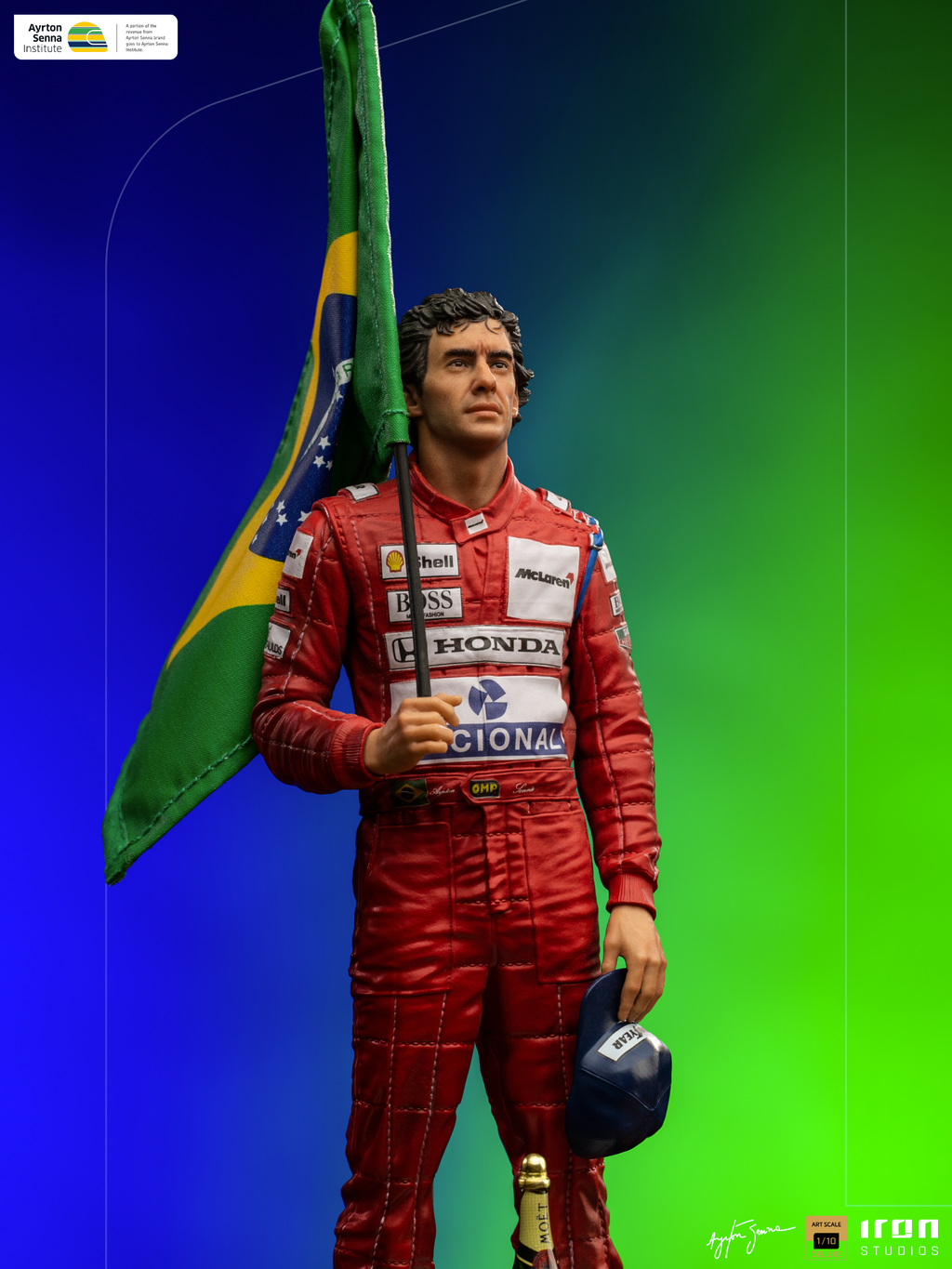 Estátua Ayrton Senna - Gp Brazil 1991 - Art Scale 1/10 - Iron Studios
