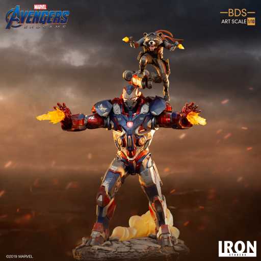 Estátua Iron Patriot & Rocket - Avengers: Endgame - Bds Art Scale 1/10 - Iron Studios
