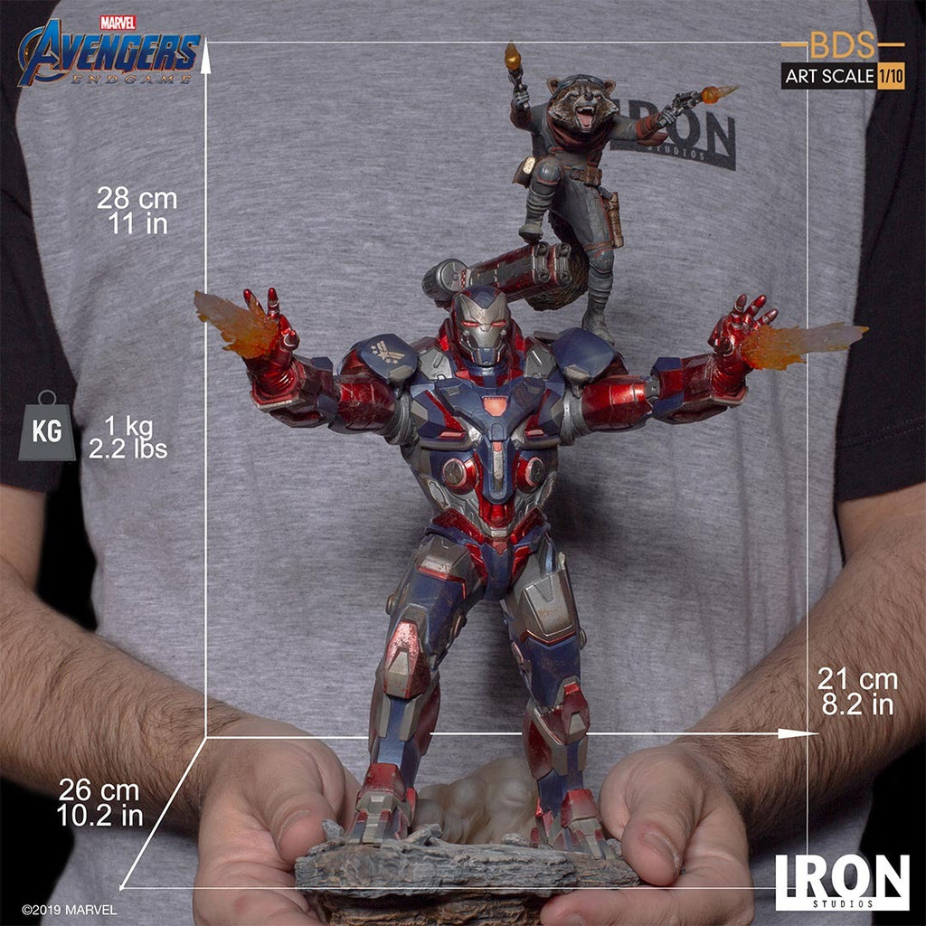 Estátua Iron Patriot & Rocket - Avengers: Endgame - Bds Art Scale 1/10 - Iron Studios