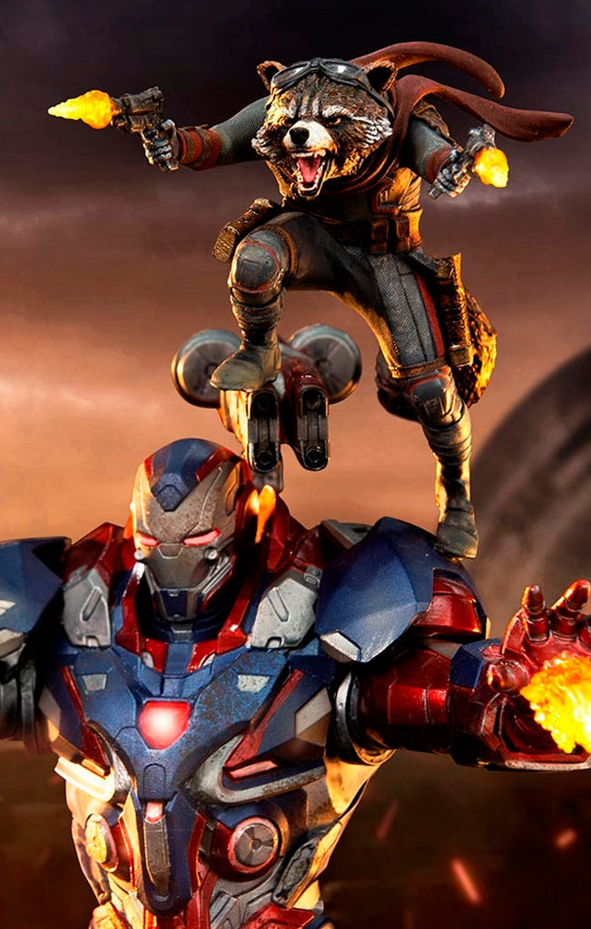 Estátua Iron Patriot & Rocket - Avengers: Endgame - Bds Art Scale 1/10 - Iron Studios