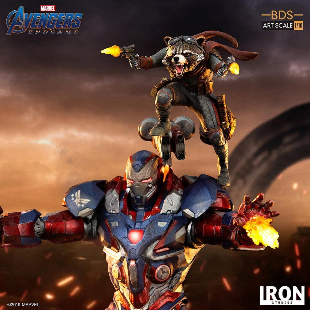 Estátua Iron Patriot & Rocket - Avengers: Endgame - Bds Art Scale 1/10 - Iron Studios