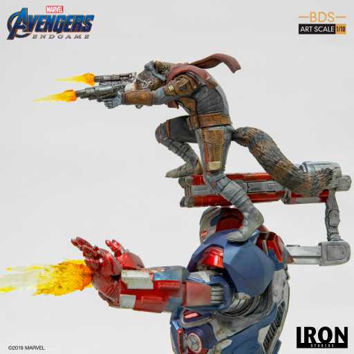 Estátua Iron Patriot & Rocket - Avengers: Endgame - Bds Art Scale 1/10 - Iron Studios