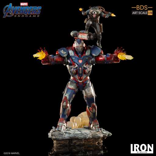 Estátua Iron Patriot & Rocket - Avengers: Endgame - Bds Art Scale 1/10 - Iron Studios
