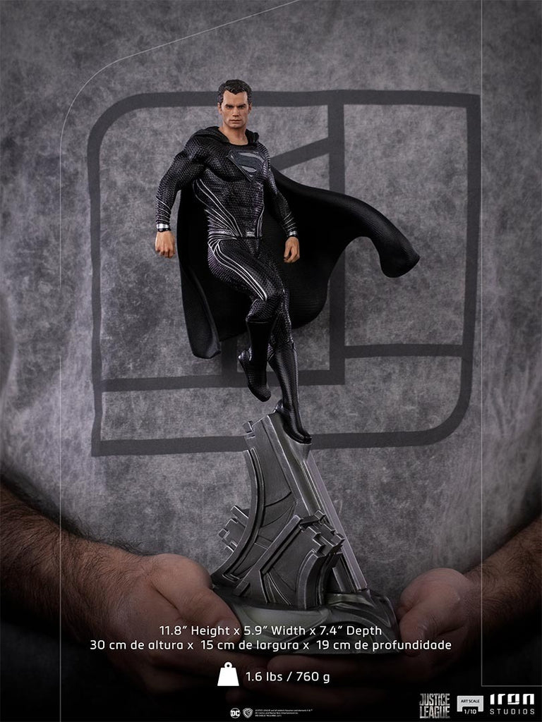 Estátua Superman Black Suit - Justice League - Art Scale 1/10 - Iron Studios