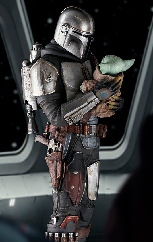 Estátua The Mandalorian and Grogu - The Mandalorian - Art Scale 1/10 -  Iron Studios