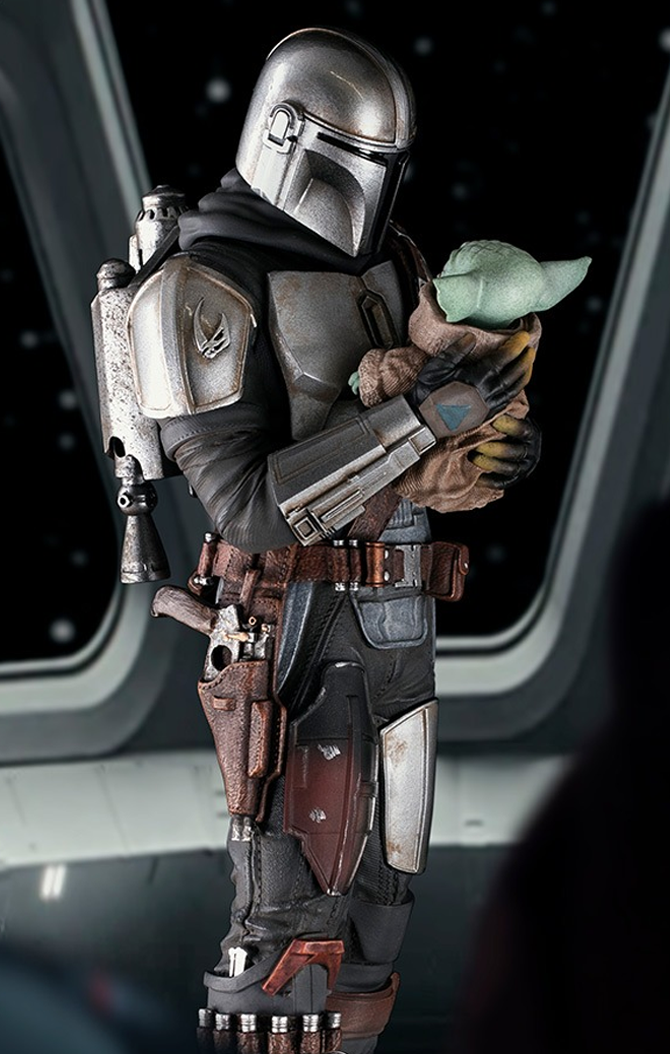 Estátua The Mandalorian and Grogu - The Mandalorian - Art Scale 1