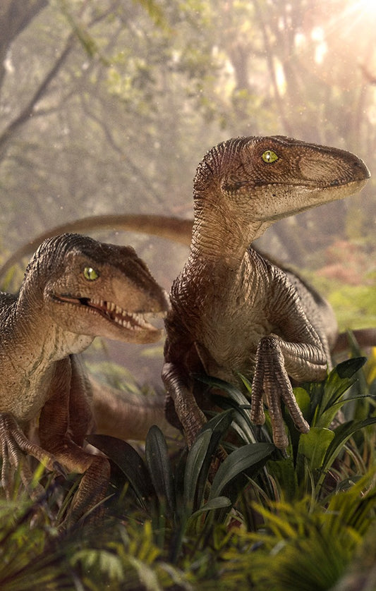 Estátua Just The Two Raptors Deluxe - Jurassic Park - Art Scale 1/10 - Iron Studios