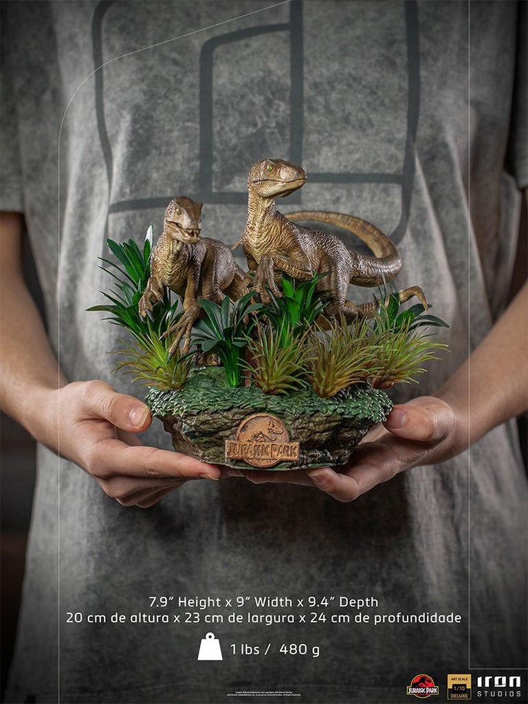 Estátua Just The Two Raptors Deluxe - Jurassic Park - Art Scale 1/10 - Iron Studios