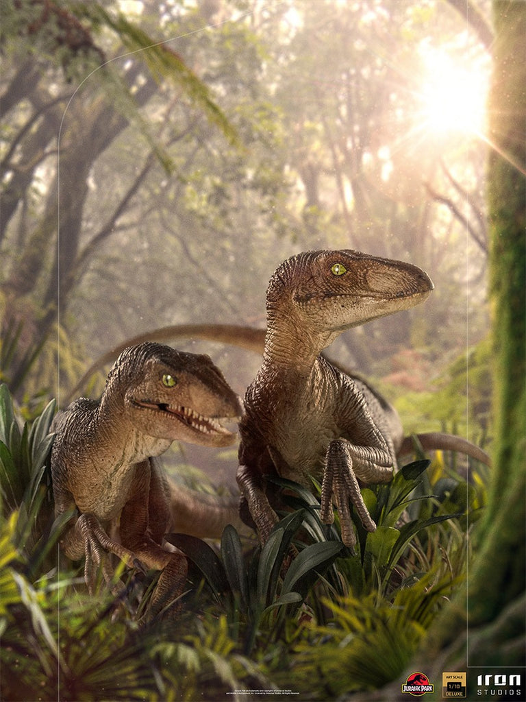 Estátua Just The Two Raptors Deluxe - Jurassic Park - Art Scale 1/10 - Iron Studios