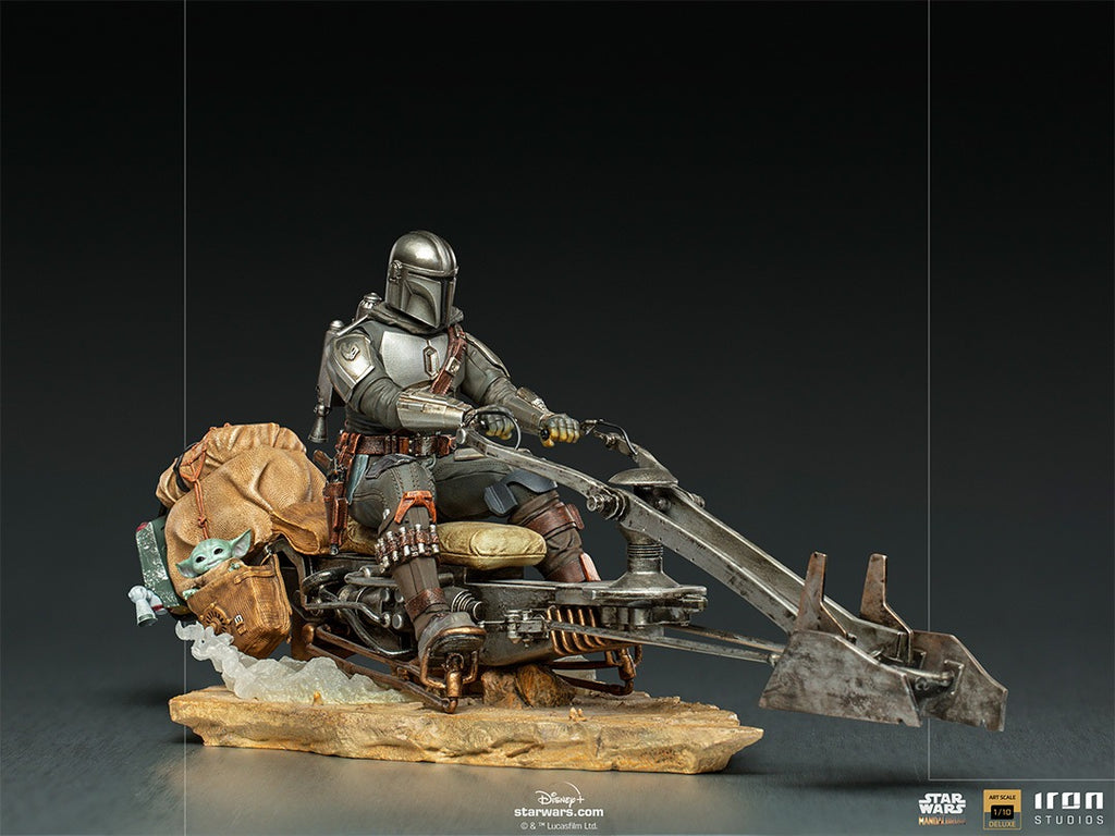 Estátua The Mandalorian on Speederbike Deluxe - The Mandalorian - Art Scale 1/10 - Iron Studios