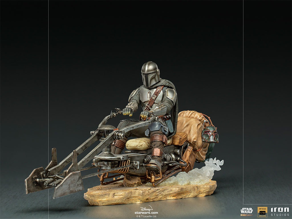 Estátua The Mandalorian on Speederbike Deluxe - The Mandalorian - Art Scale 1/10 - Iron Studios