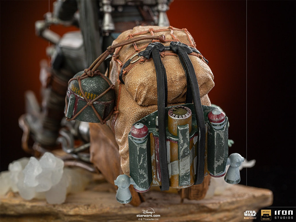 Estátua The Mandalorian on Speederbike Deluxe - The Mandalorian - Art Scale 1/10 - Iron Studios