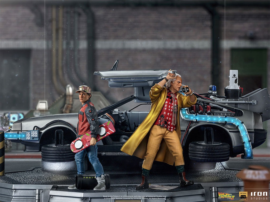 Estátua Delorean Full Set - De Volta para o Futuro II - Art Scale 1/10 - Iron Studios