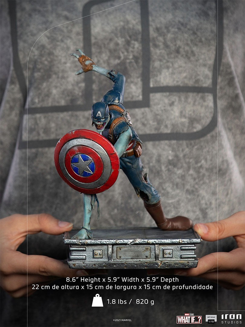 Estátua Capitão America Zumbi - What If? - Art Scale 1/10