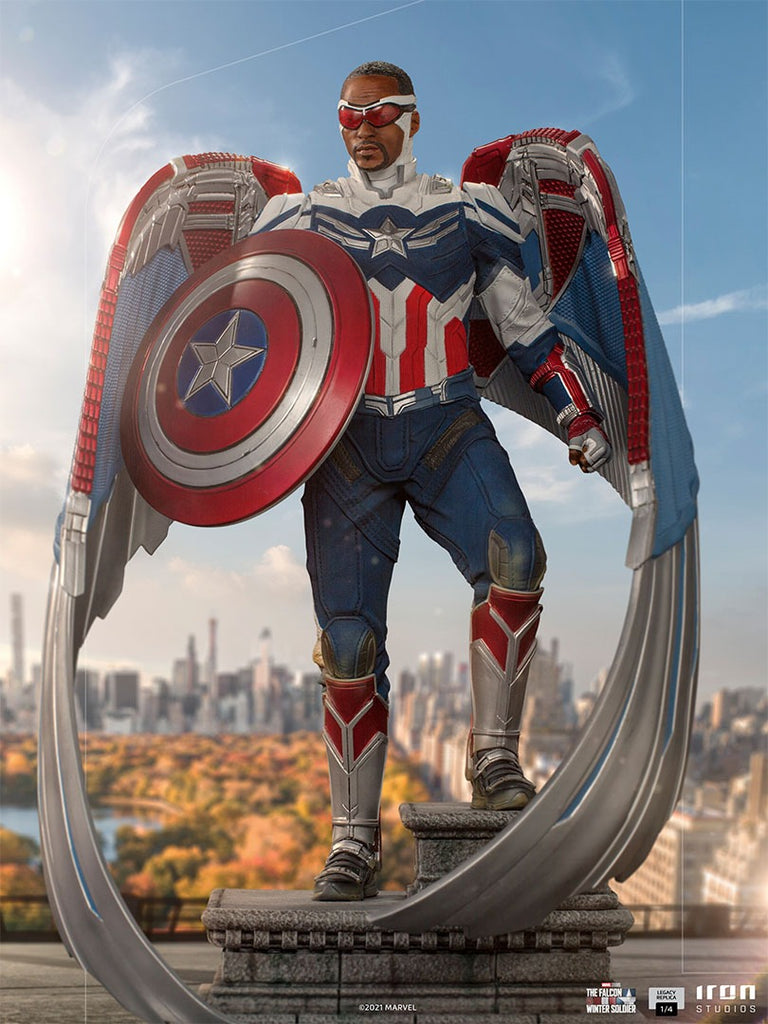 Estátua Capitão America Sam Wilson (Complete) - Falcão e o Soldado Inverna - Legacy Replica 1/4 - Iron Studios