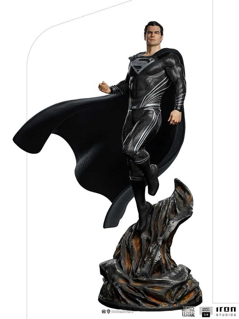 Estátua Super Homem Black Suit - Liga da Justiça de Zack Snyder - Legacy Replica 1/4 - Iron Studios
