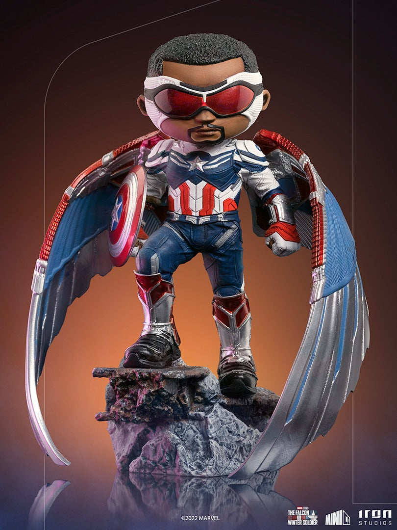 Estátua Captain America Sam Wilson - The Falcon and the Winter Soldier - MiniCo - Iron Studios